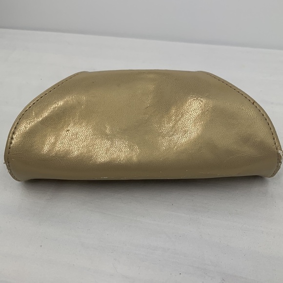 Via Spiga Gold Leather Glasses Case - Snakeskin Embossed Leather, 7”x3” - Picture 3 of 8